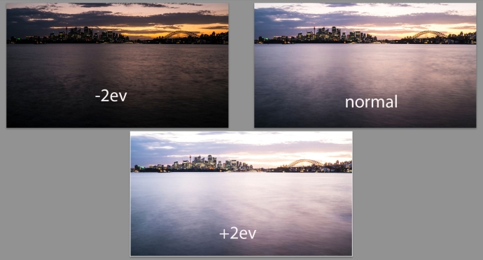 The 3 exposures in RAW
